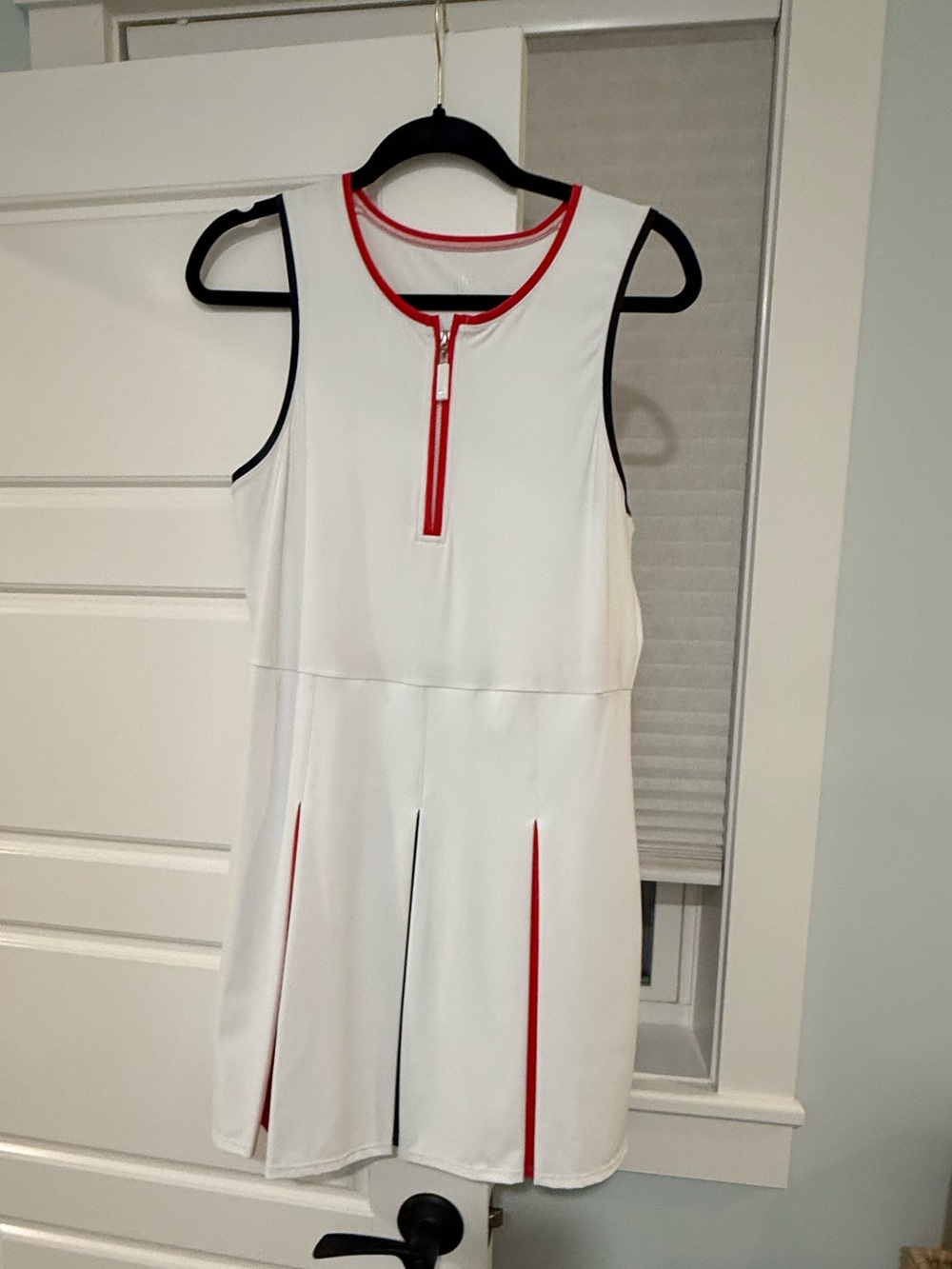 Addison Bay White Sleeveless Tennis Dress with Red Accents size L - Picture 6 of 8